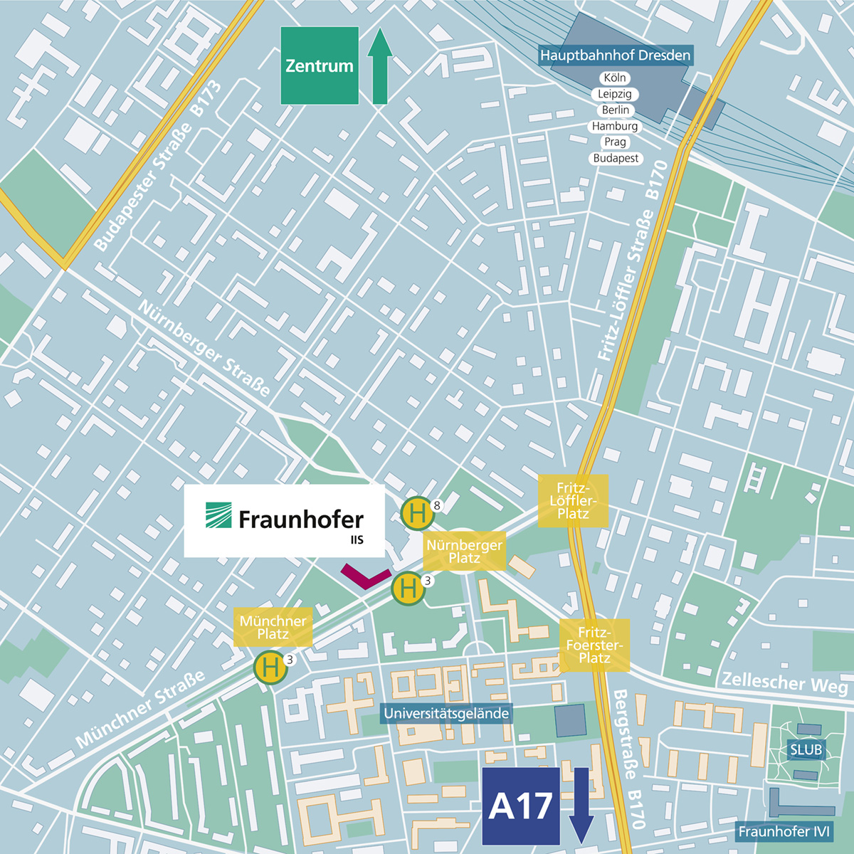 Anfahrtsskizze Fraunhofer IIS/EAS Detail